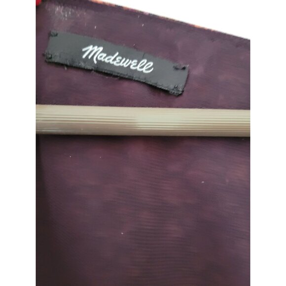 Madewell Georgette black Orchid floral Top boho top size Medium dark Academia - Picture 3 of 10